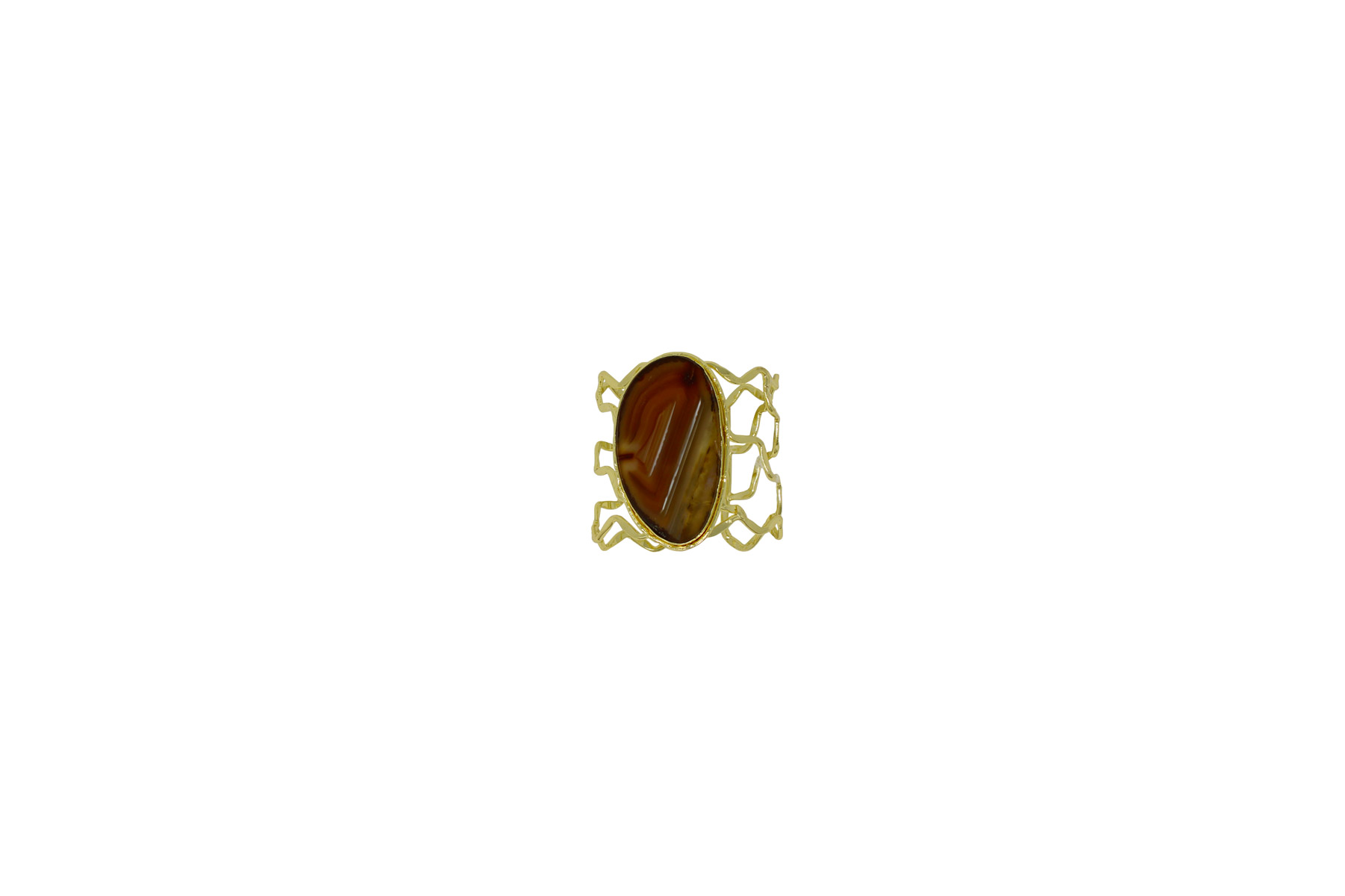 bracciale in ottone con agata brasilana