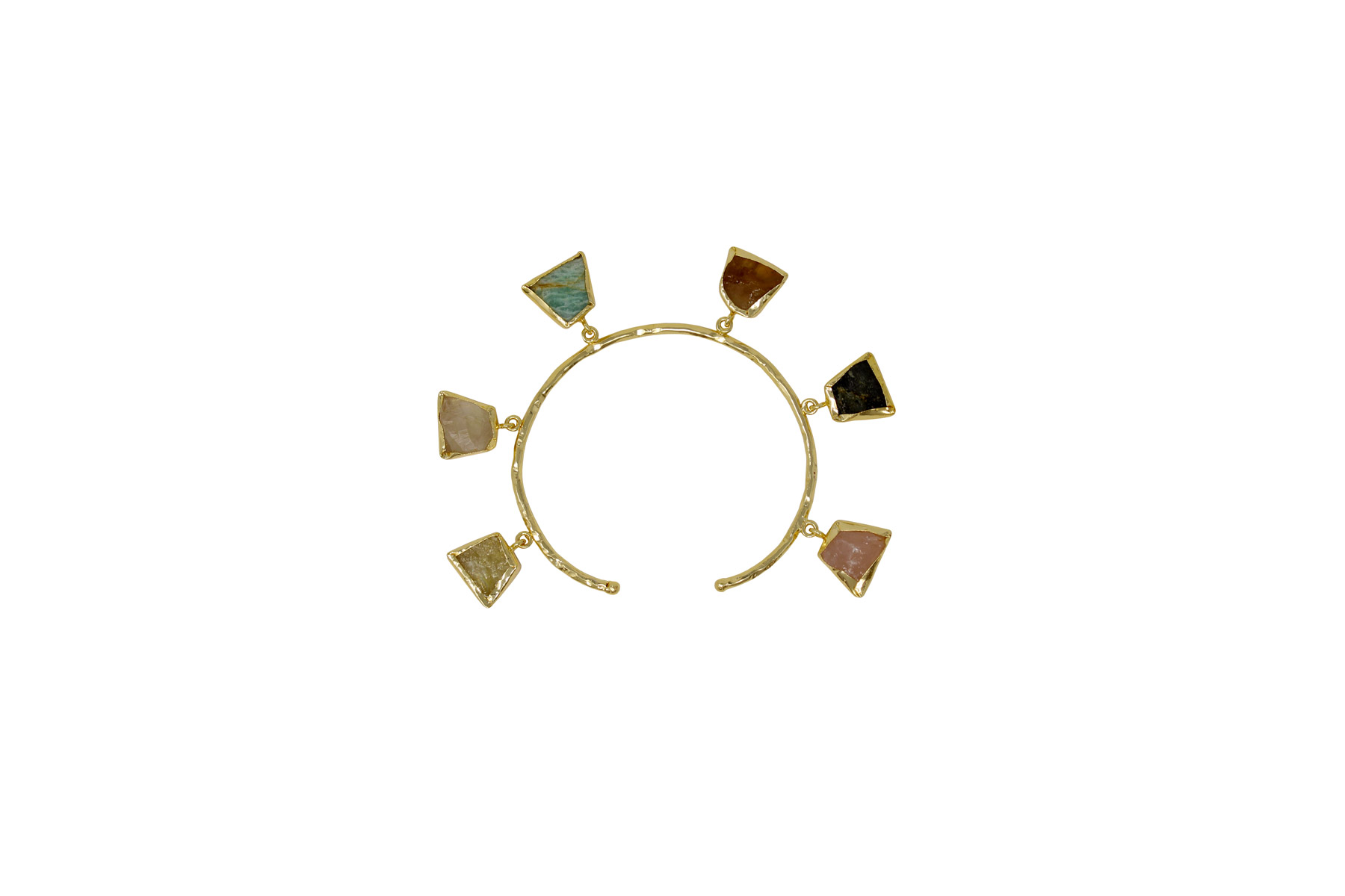 bracciale multicolor placcato oro 18k con quarzo