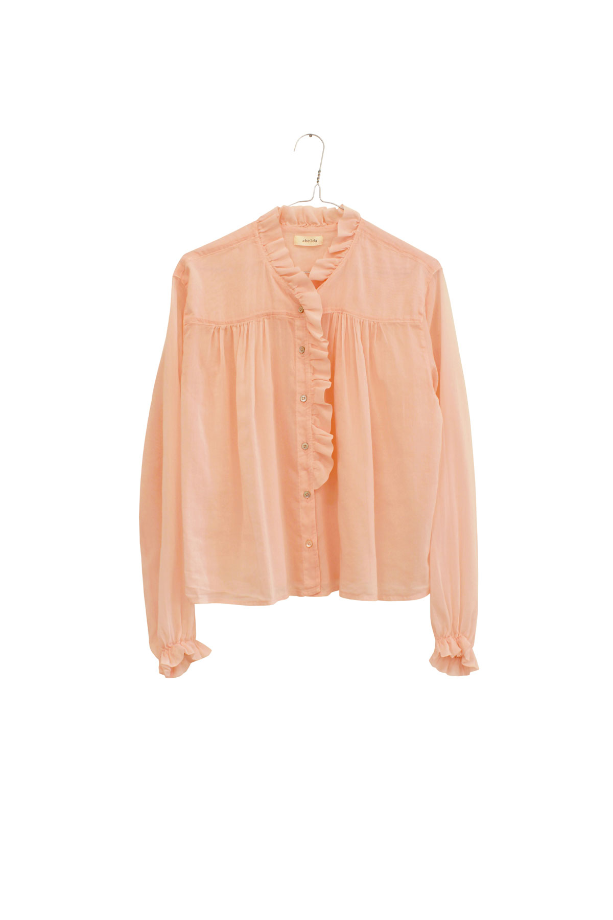 camicia bohemien in voile di cotone seta