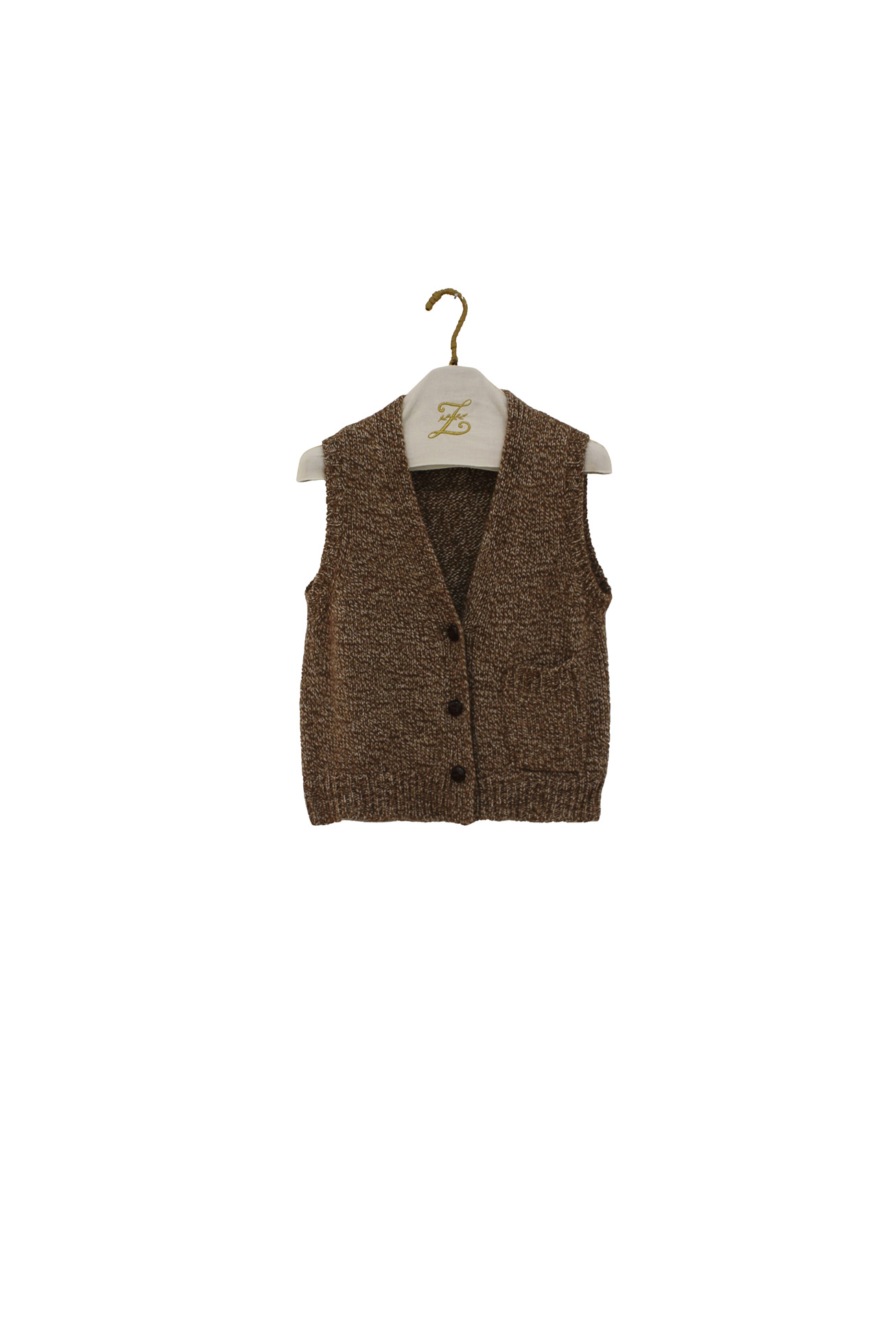 gilet mouliné in misto lana