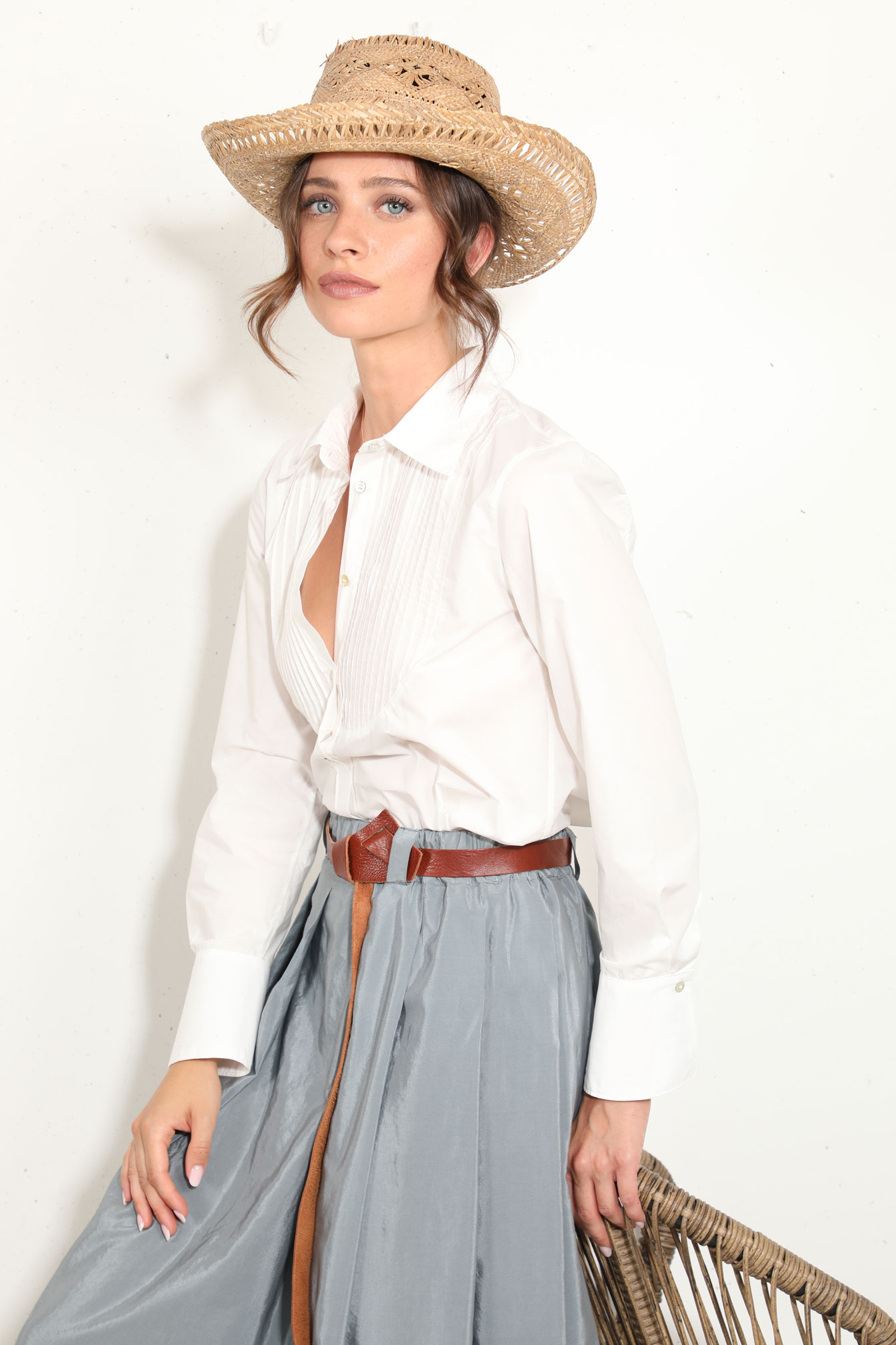 camicia con plastron