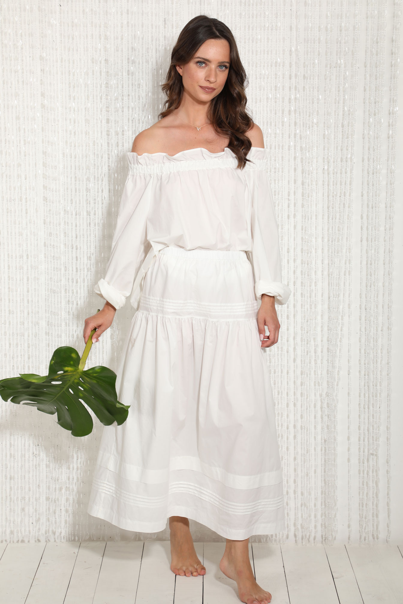 camicia bohemien bianca