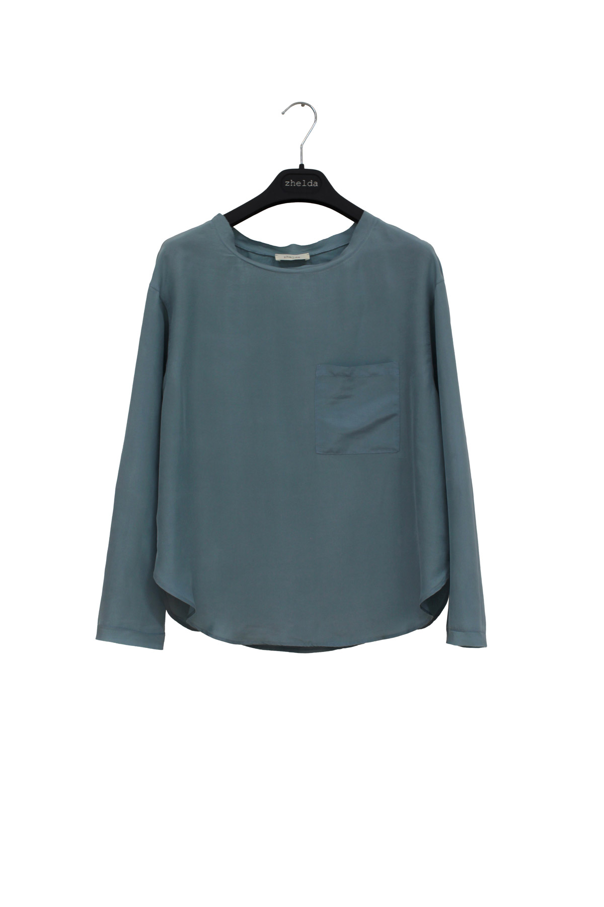 camicia girocollo in seta