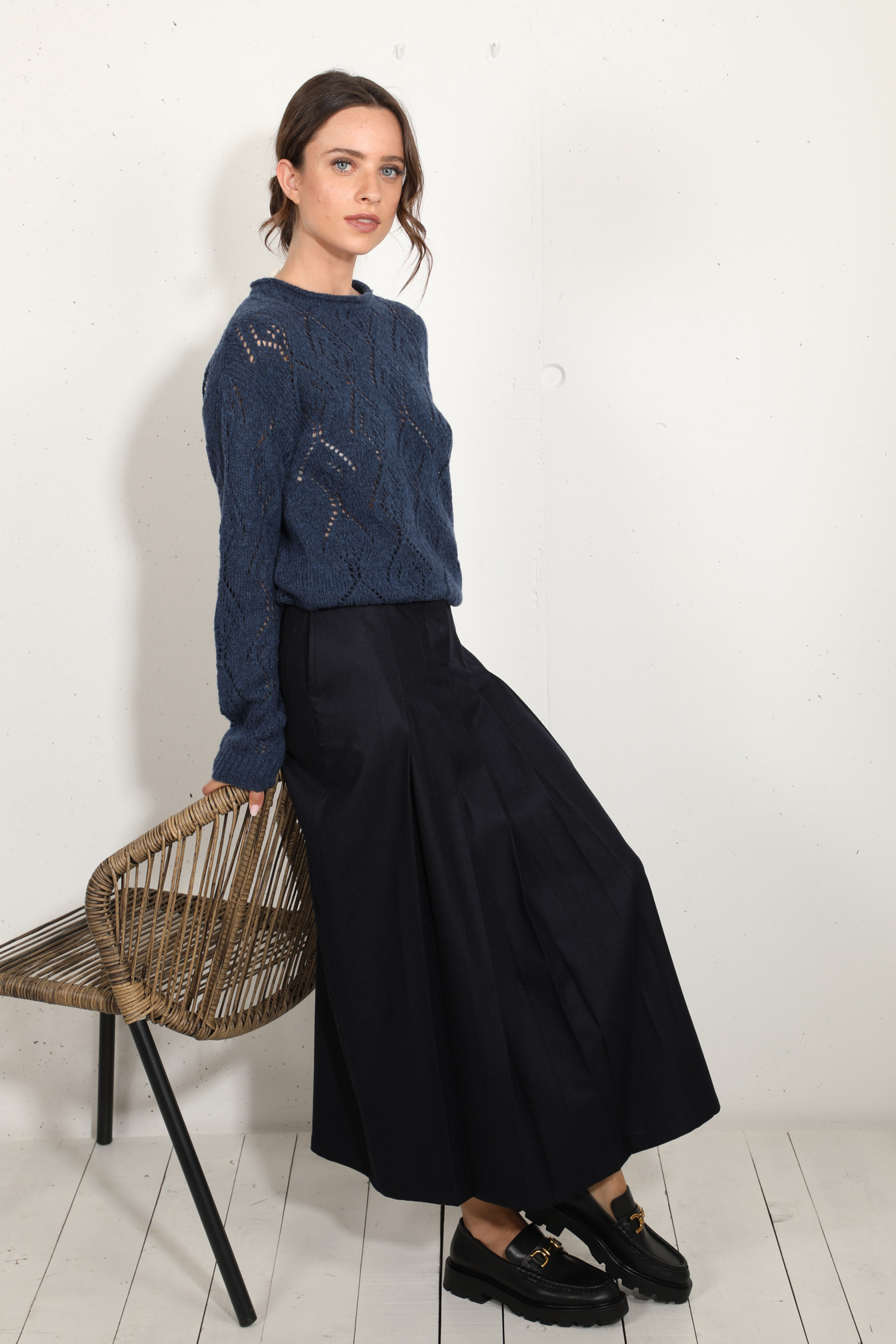 maglia lavorazione traforata soft wool